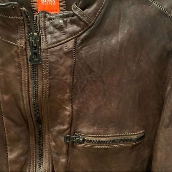Hugo Boss Vintage Distressed Leather Jacket - Picture 7 of 13